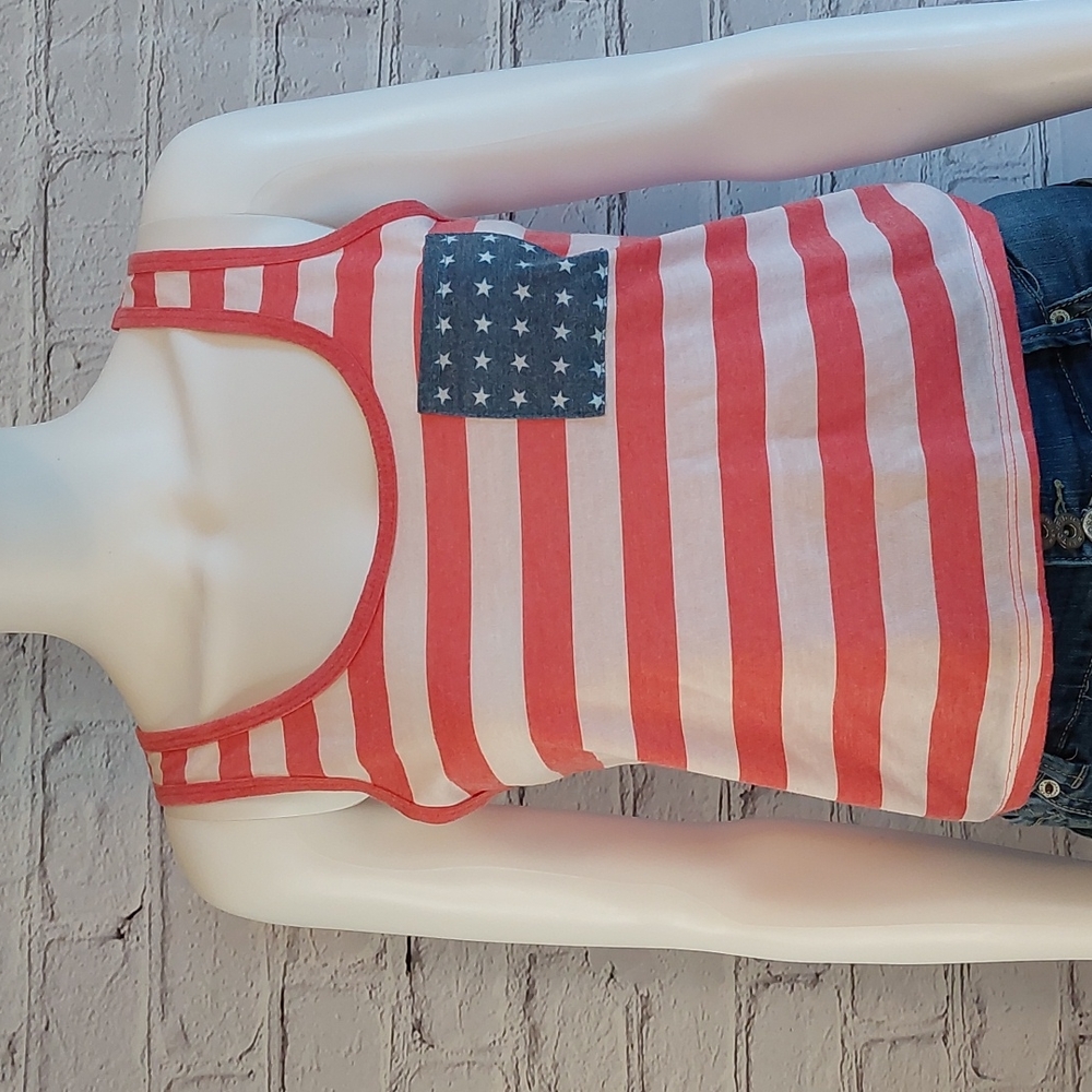 Stars Stripes Crop Tank Red White Blue Fifth Sun S Small